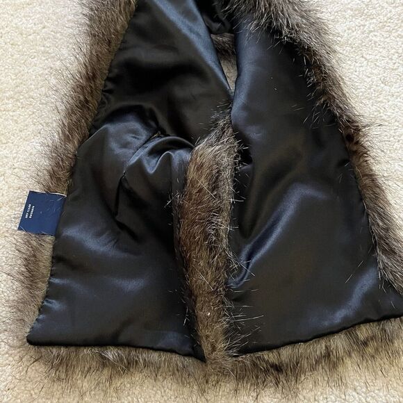 Faux Fur Scarf Wrap Brown Pull-Through Wedding Evening Formal Prom Mob Wife - Picture 9 of 9